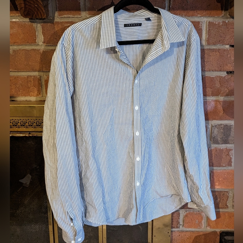 Theory striped button down